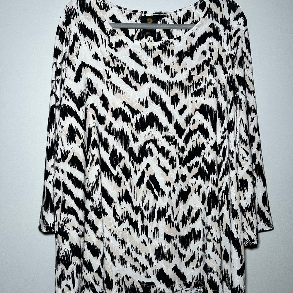 JM Collection Zebra Print Women's Blouse